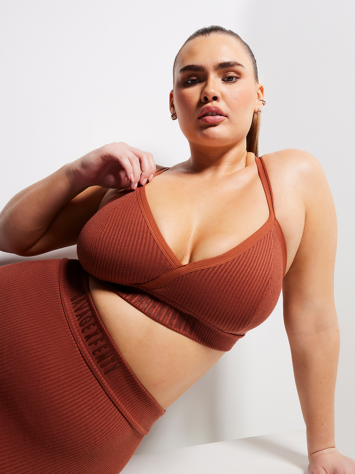 Essential Heavy Rib Logo Bralette