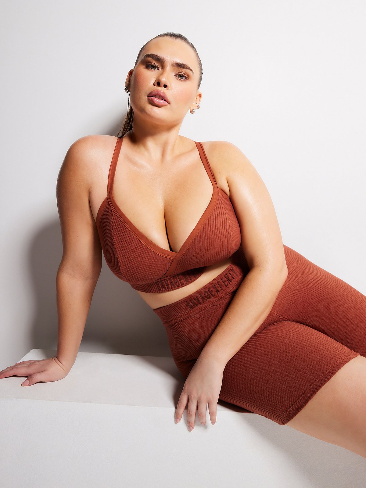 Essential Heavy Rib Logo Bralette