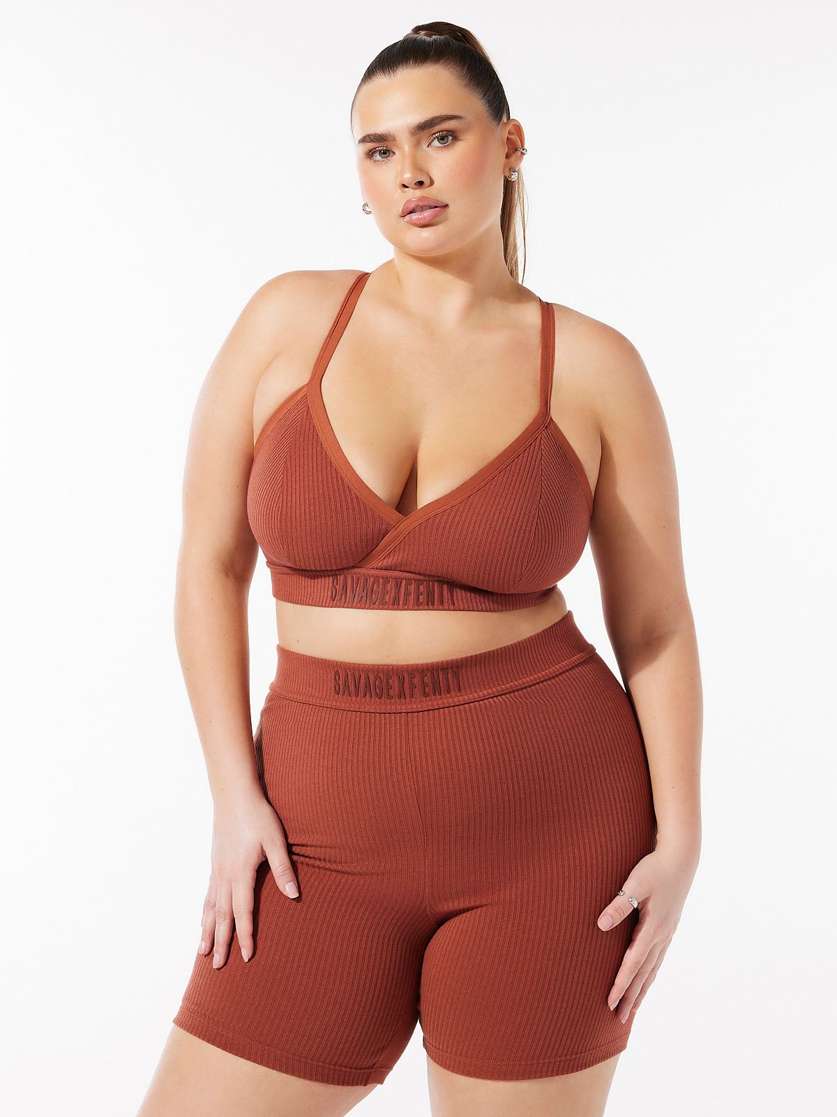 Essential Heavy Rib Logo Bralette