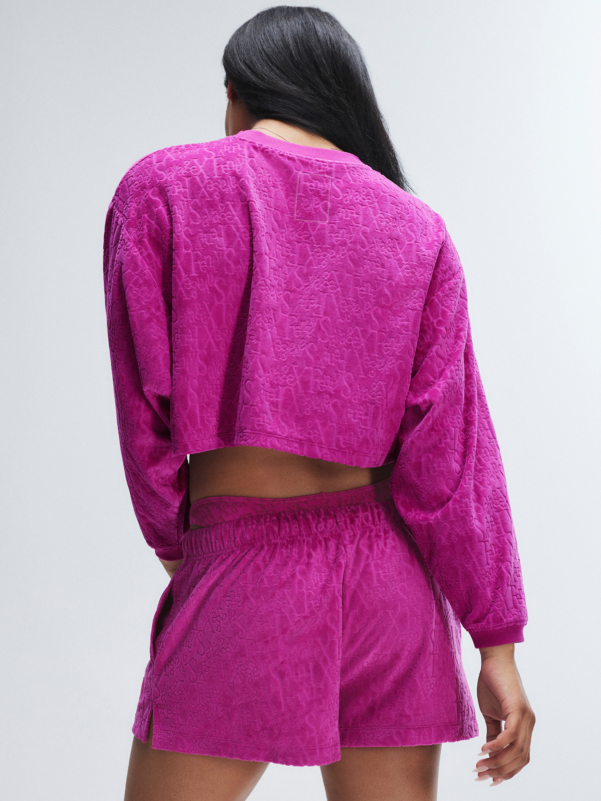 Signature Script Velour Tap Short in Pink & Purple | SAVAGE X FENTY