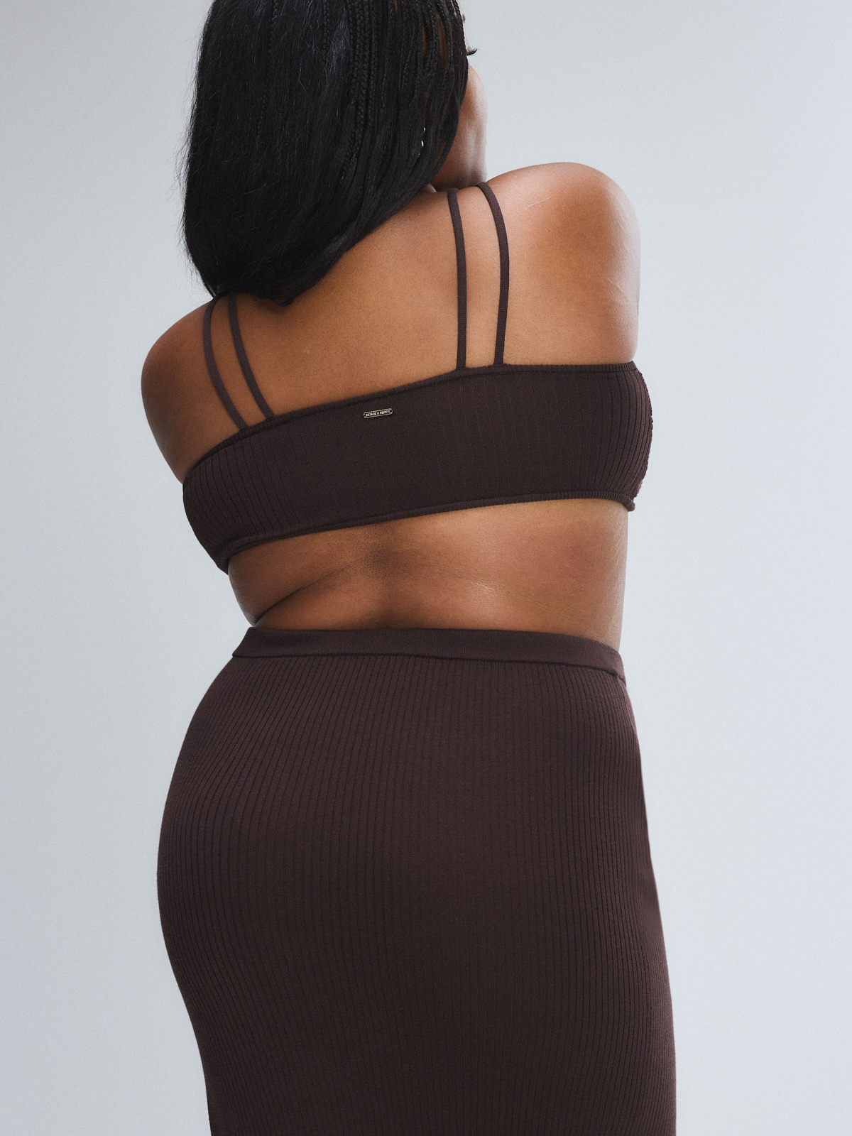 Featherweight Knit Slit Skirt in Brown | SAVAGE X FENTY