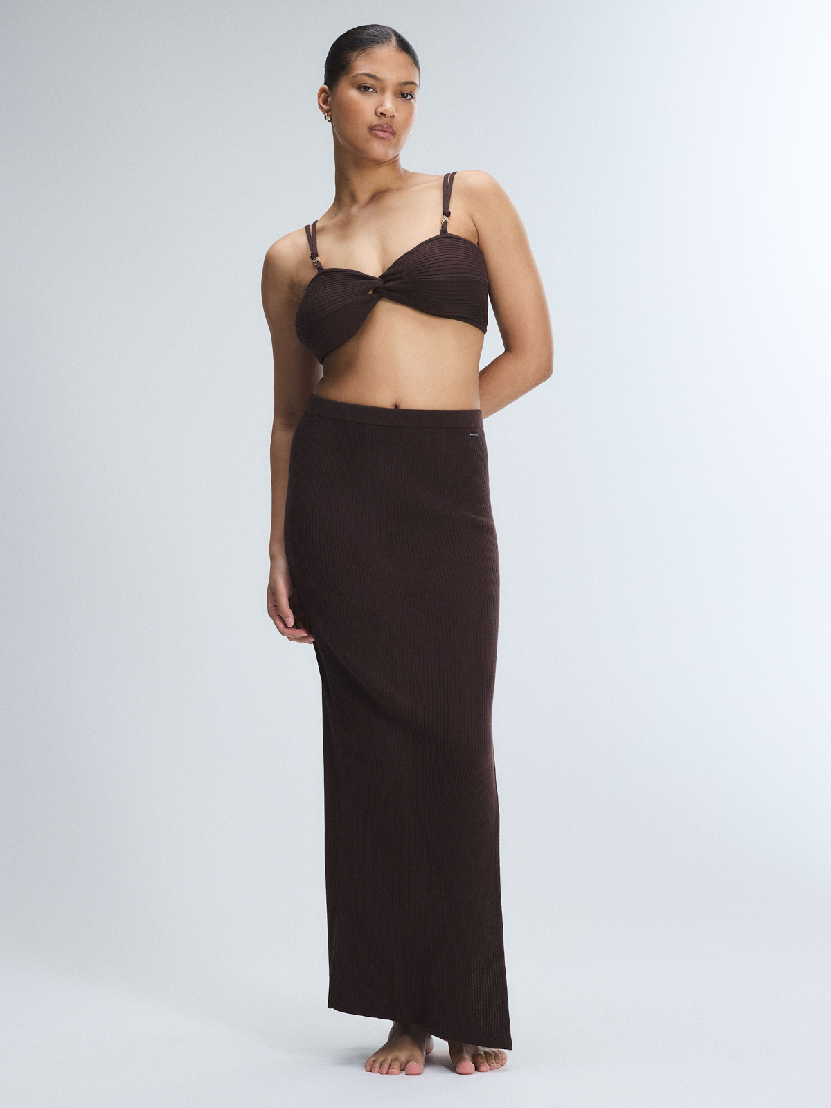 Featherweight Knit Slit Skirt