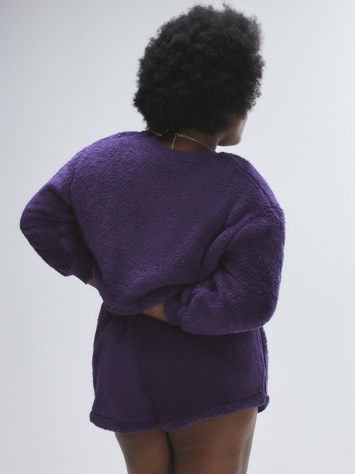 Undercover Softie Plush Teddy Cropped Sweatshirt