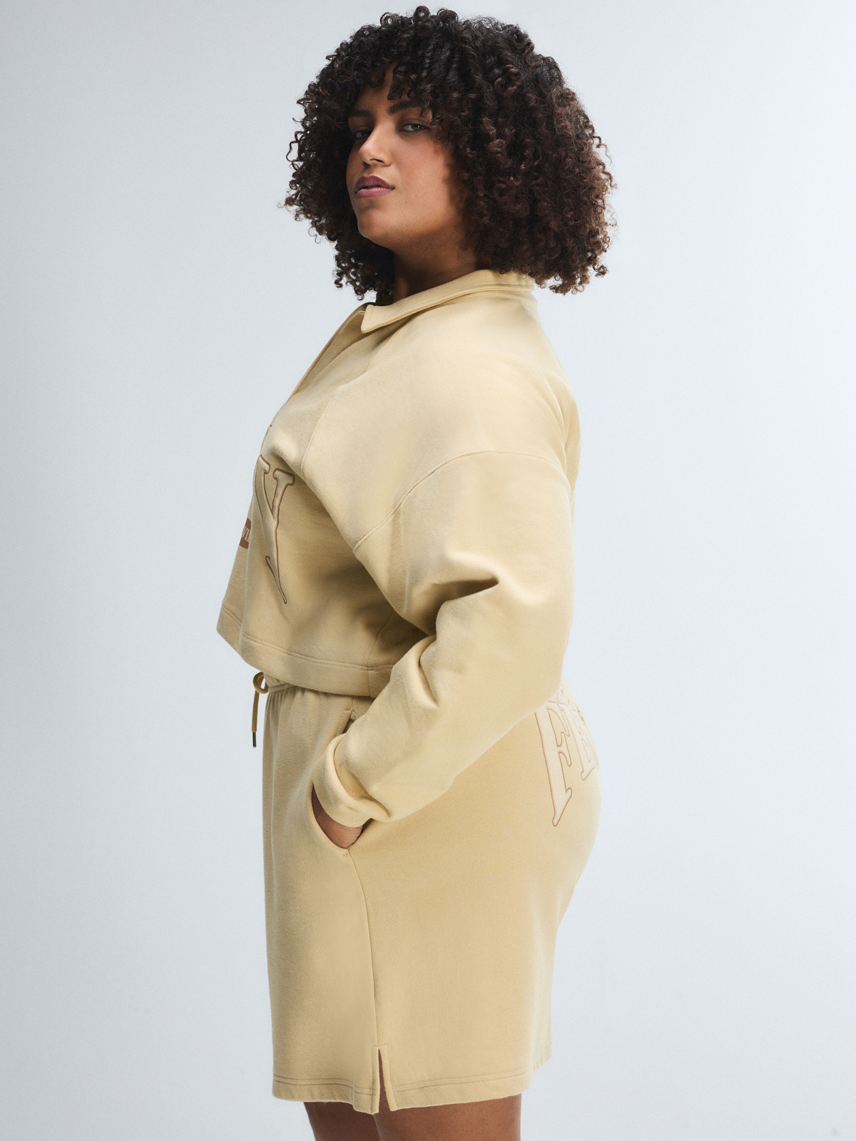 Weekender Terry Long-Sleeve Polo in Brown | SAVAGE X FENTY