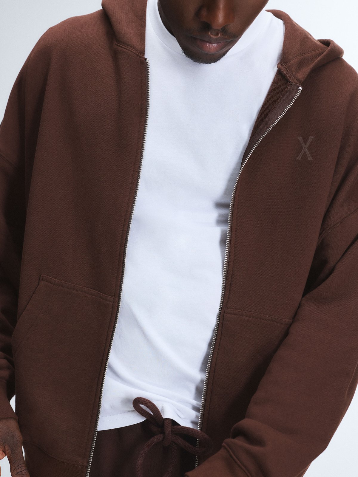 Terry Zip-Up Hoodie in Brown | SAVAGE X FENTY