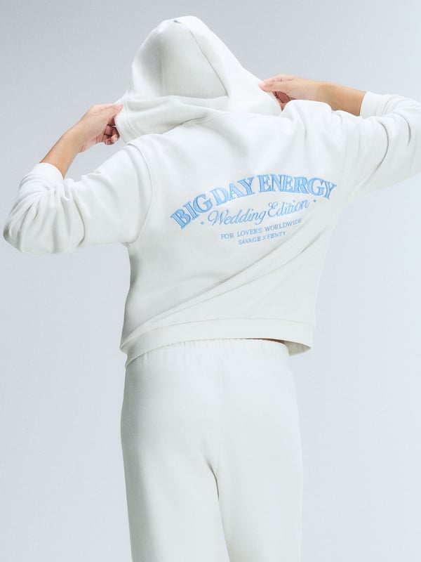 Weekender Terry Bridal Zip-Up Hoodie with Embroidered Logo