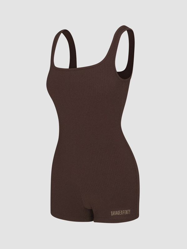 Essential Rib Romper in Brown | SAVAGE X FENTY