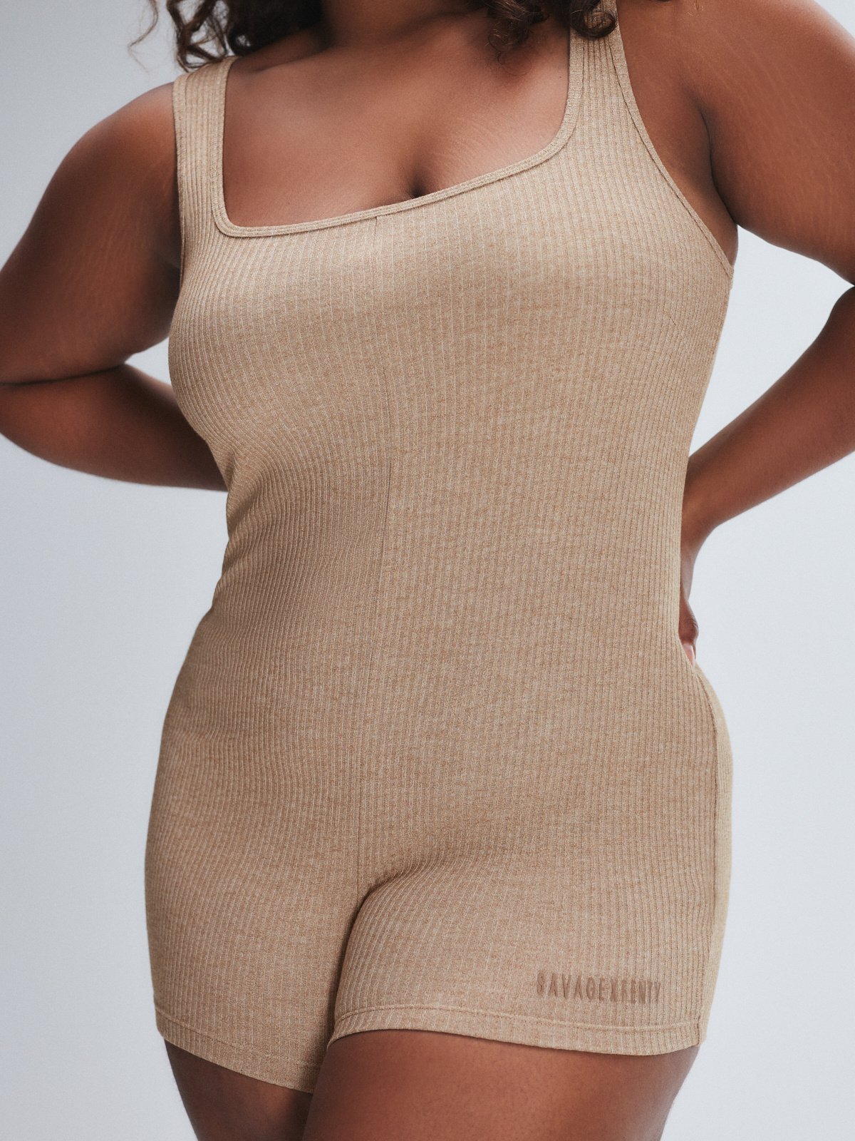 Essential Rib Romper in Nude | SAVAGE X FENTY