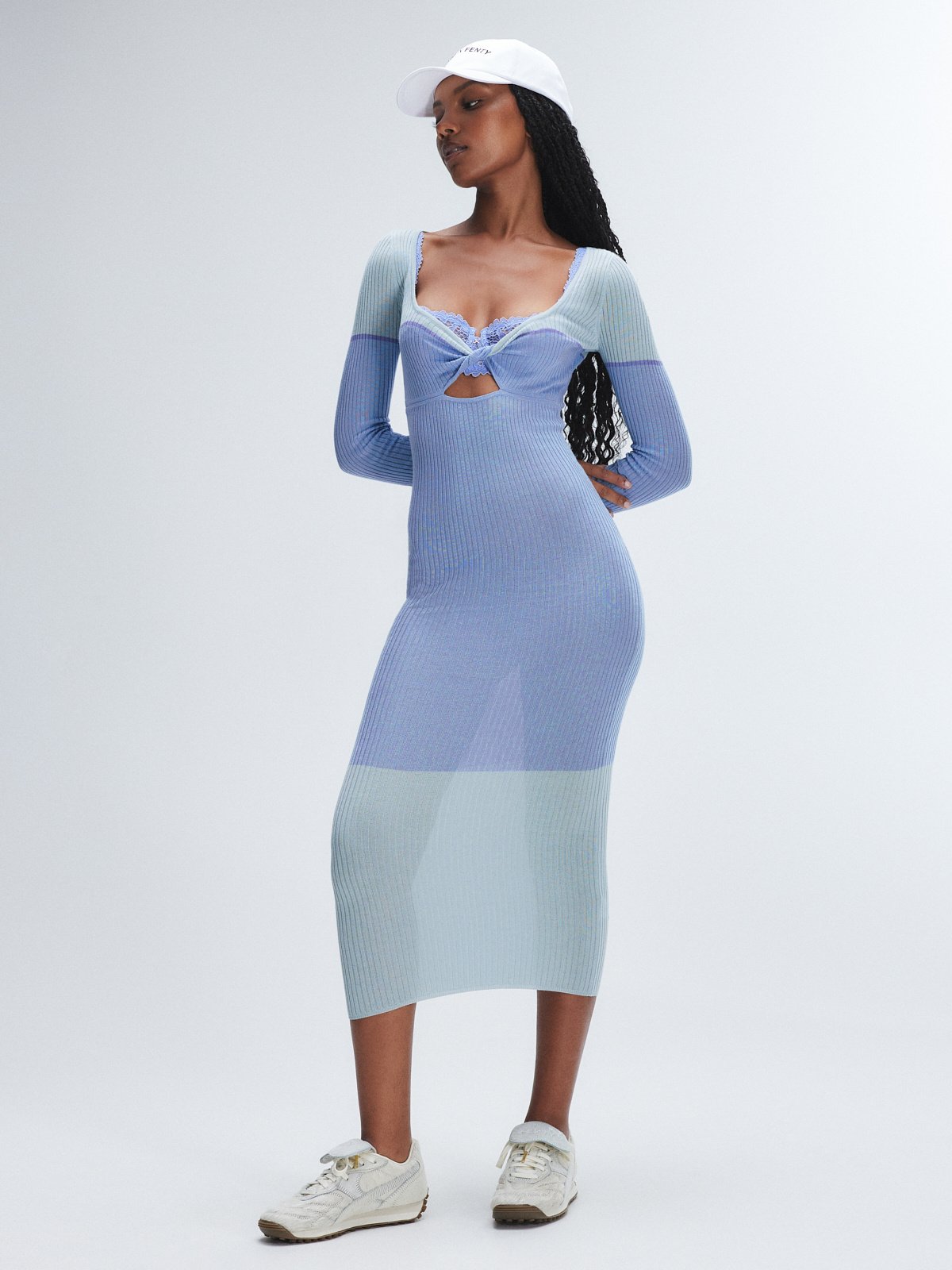 Featherweight Knit Twist Long Sleeve Dress