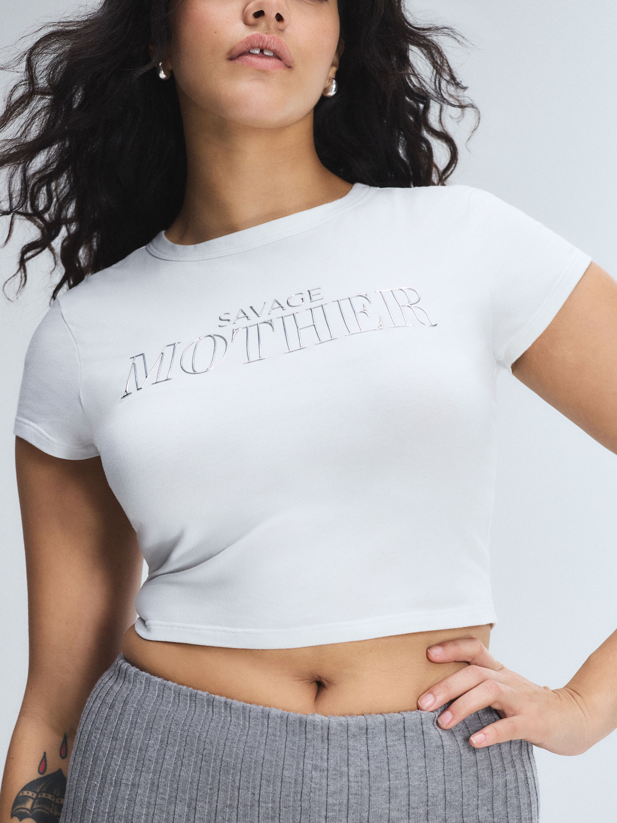 Cotton Essentials Graphic Baby Tee in White | SAVAGE X FENTY