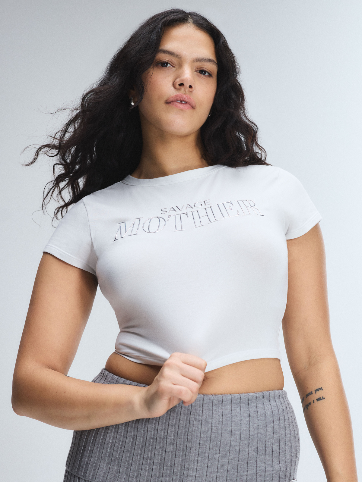 Cotton Essentials Graphic Baby Tee in White | SAVAGE X FENTY