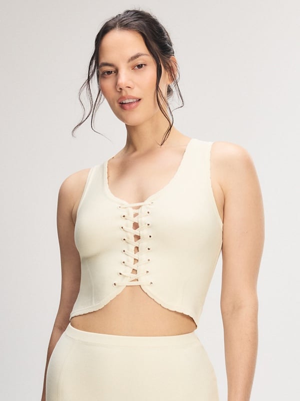 Flirty Figure Lace-Up Top