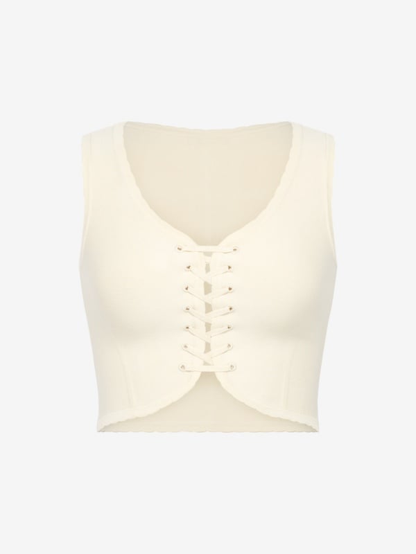 Flirty Figure Lace-Up Top