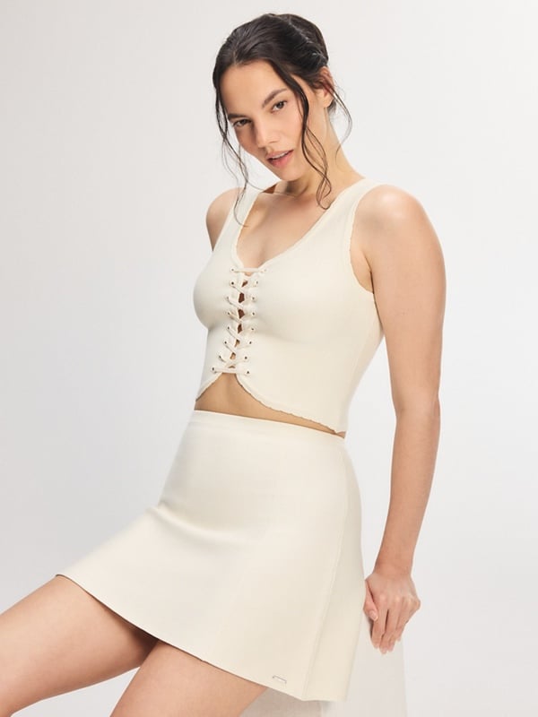 Flirty Figure Lace-Up Top