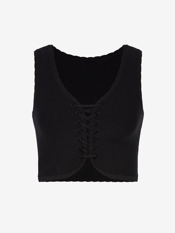 Flirty Figure Lace-Up Top