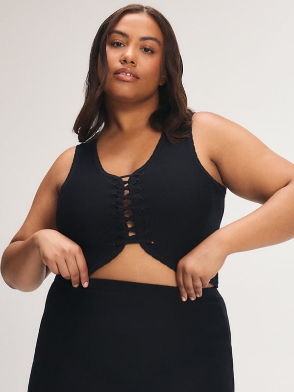 Flirty Figure Lace-Up Top