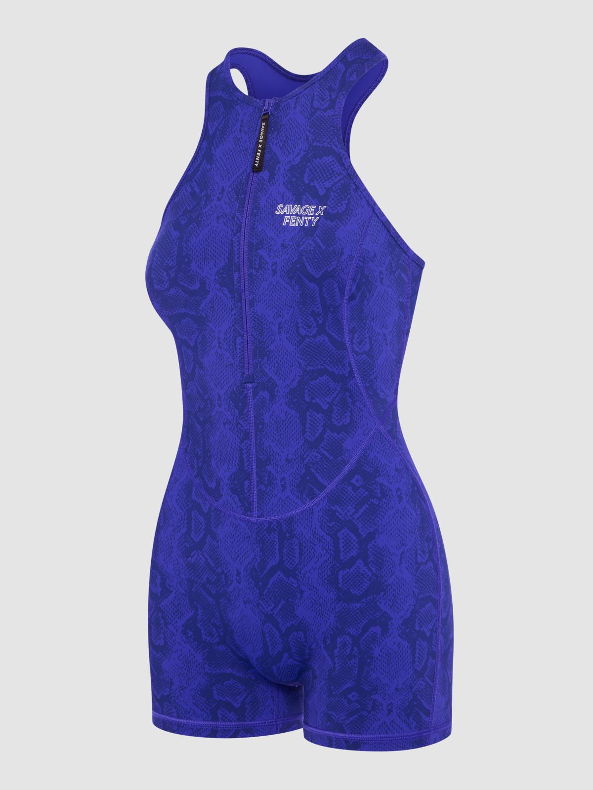 Running Hot Zip-Up Romper in Blue | SAVAGE X FENTY