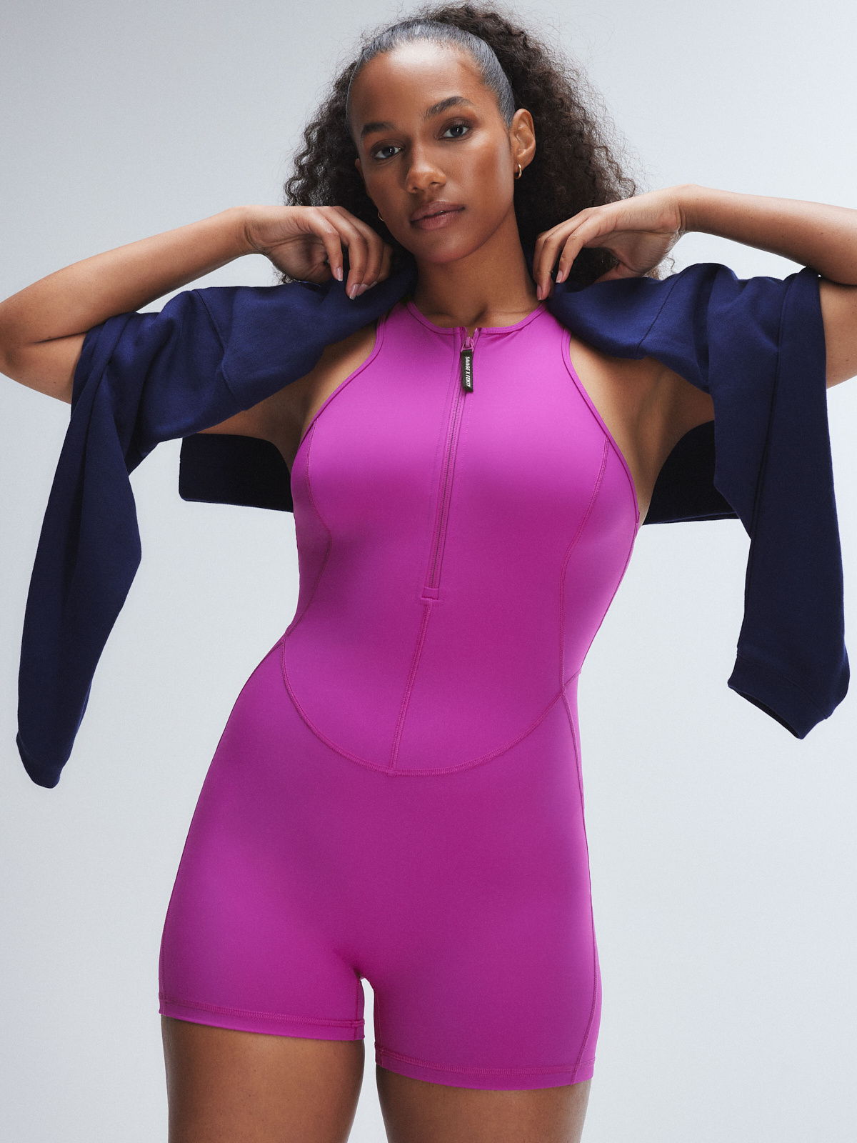 Running Hot Zip-Up Romper in Purple | SAVAGE X FENTY