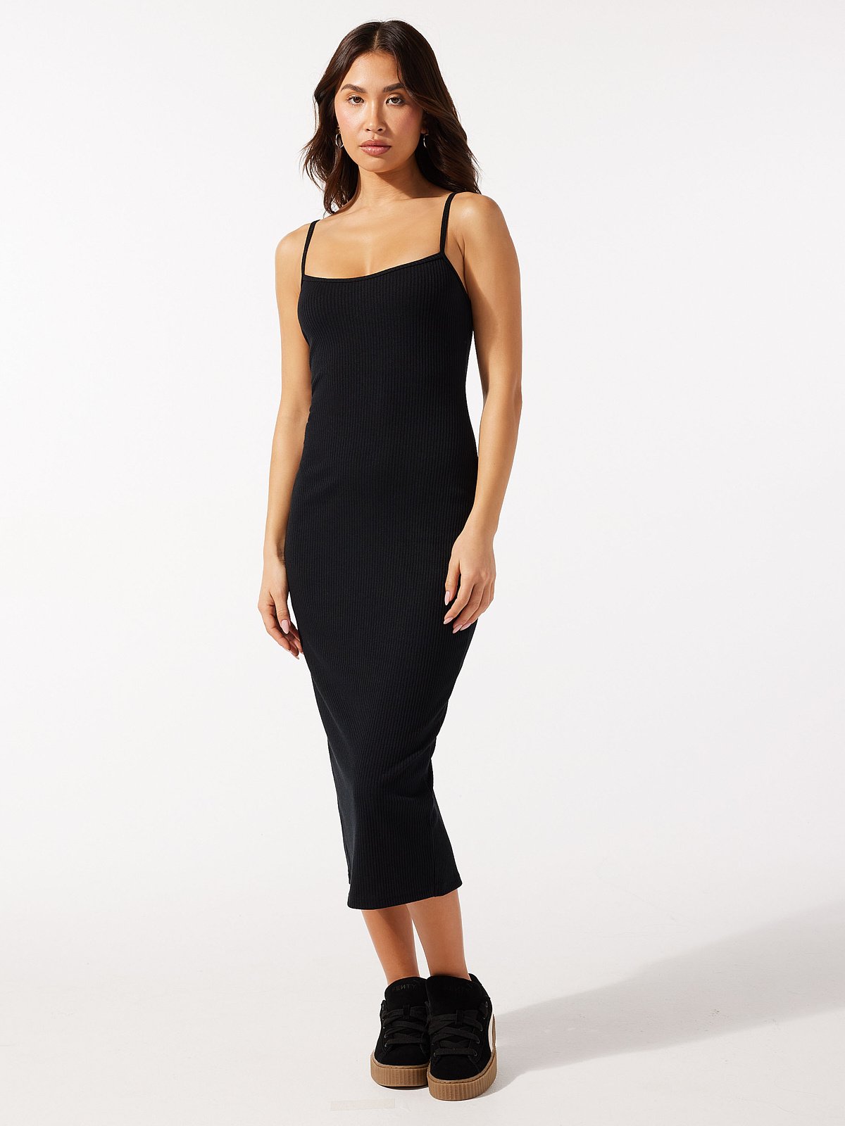 Essential Heavy Rib Midi Dress