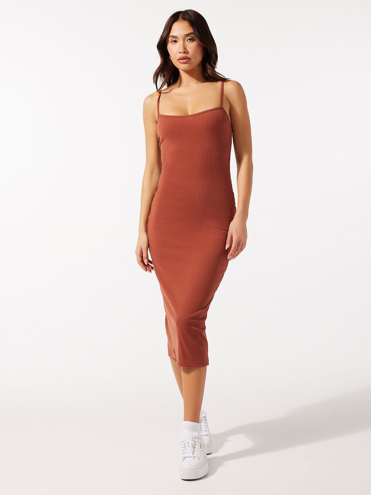 Essential Heavy Rib Midi Dress