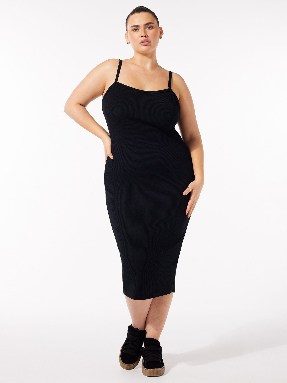 Xssential Heavy Rib Midi Dress