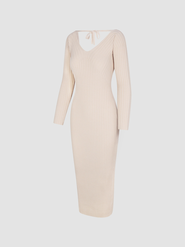 Très Soft Long-Sleeve Midi Sweater Dress