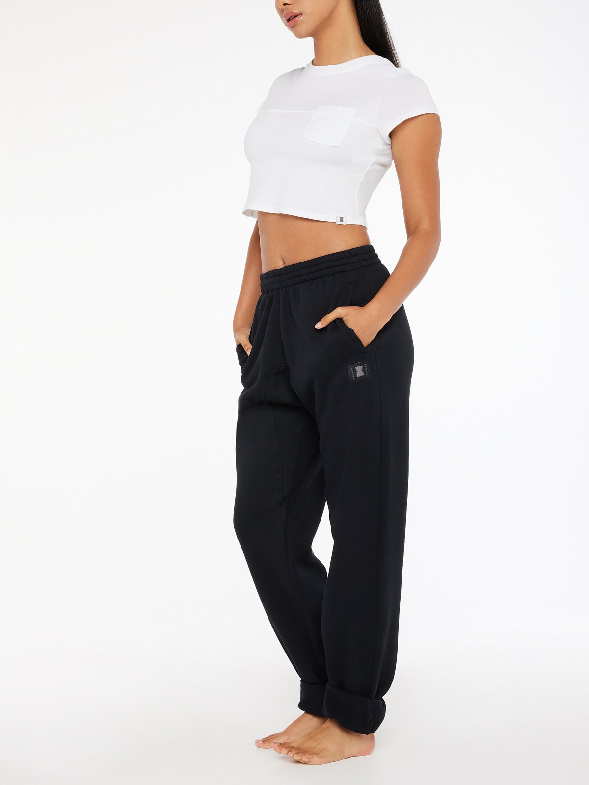Xssential Oversized Rolled Cuff Jogger in Black | SAVAGE X FENTY