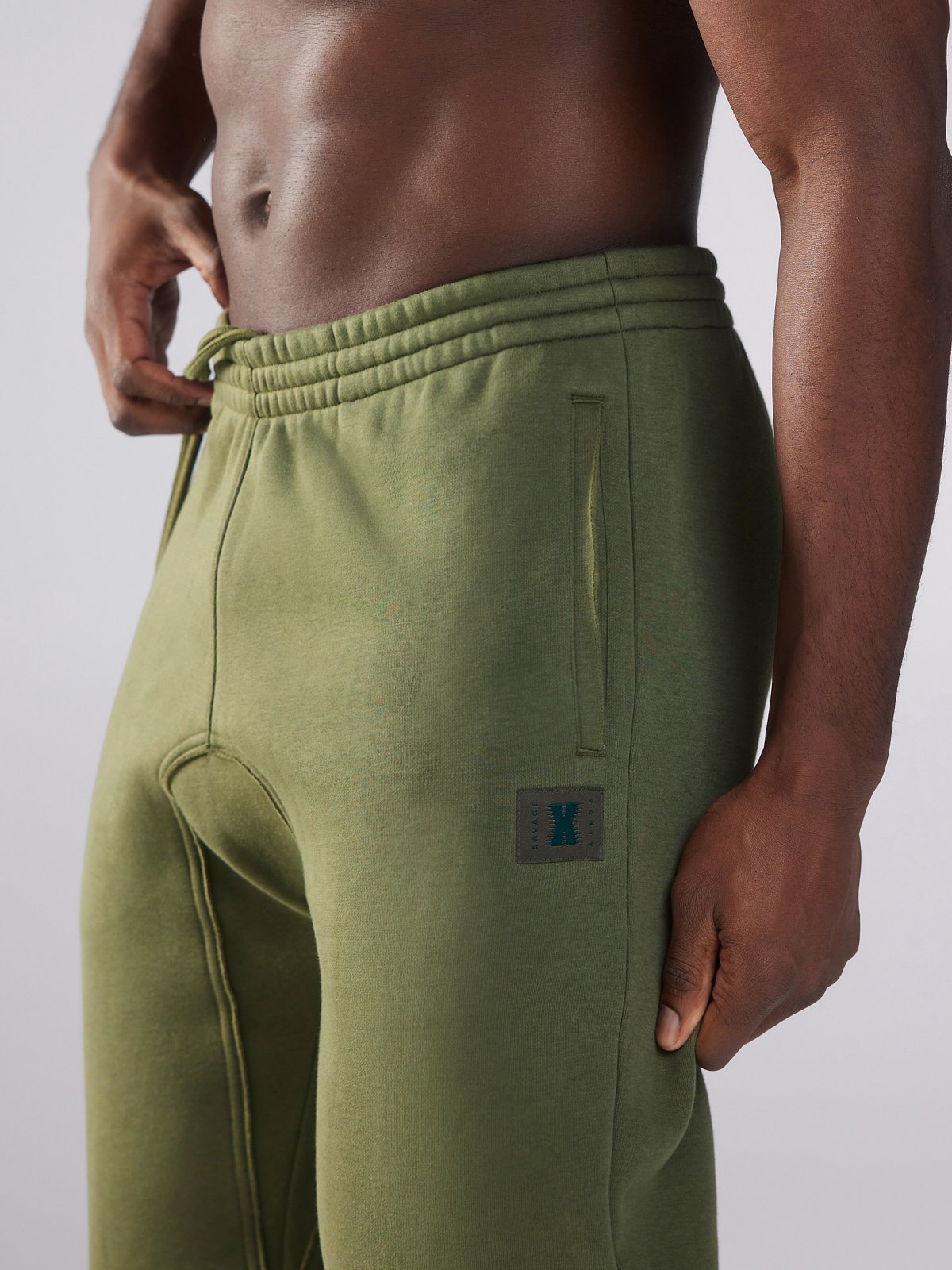 Xssential Oversized Rolled Cuff Joggers in Green