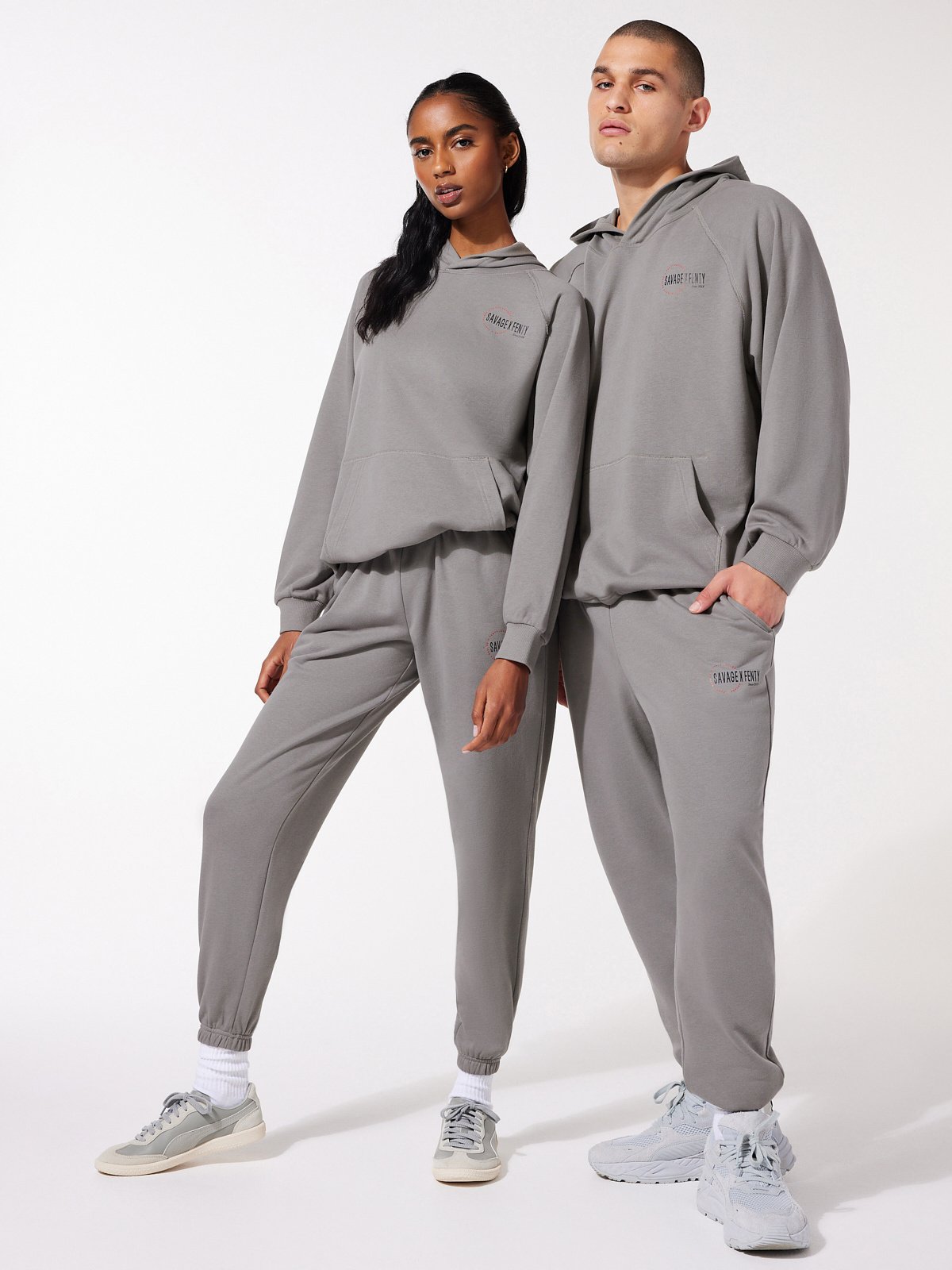 Xssential Terry Scope Logo Classic Sweatpant in Grey & Silver | SAVAGE ...