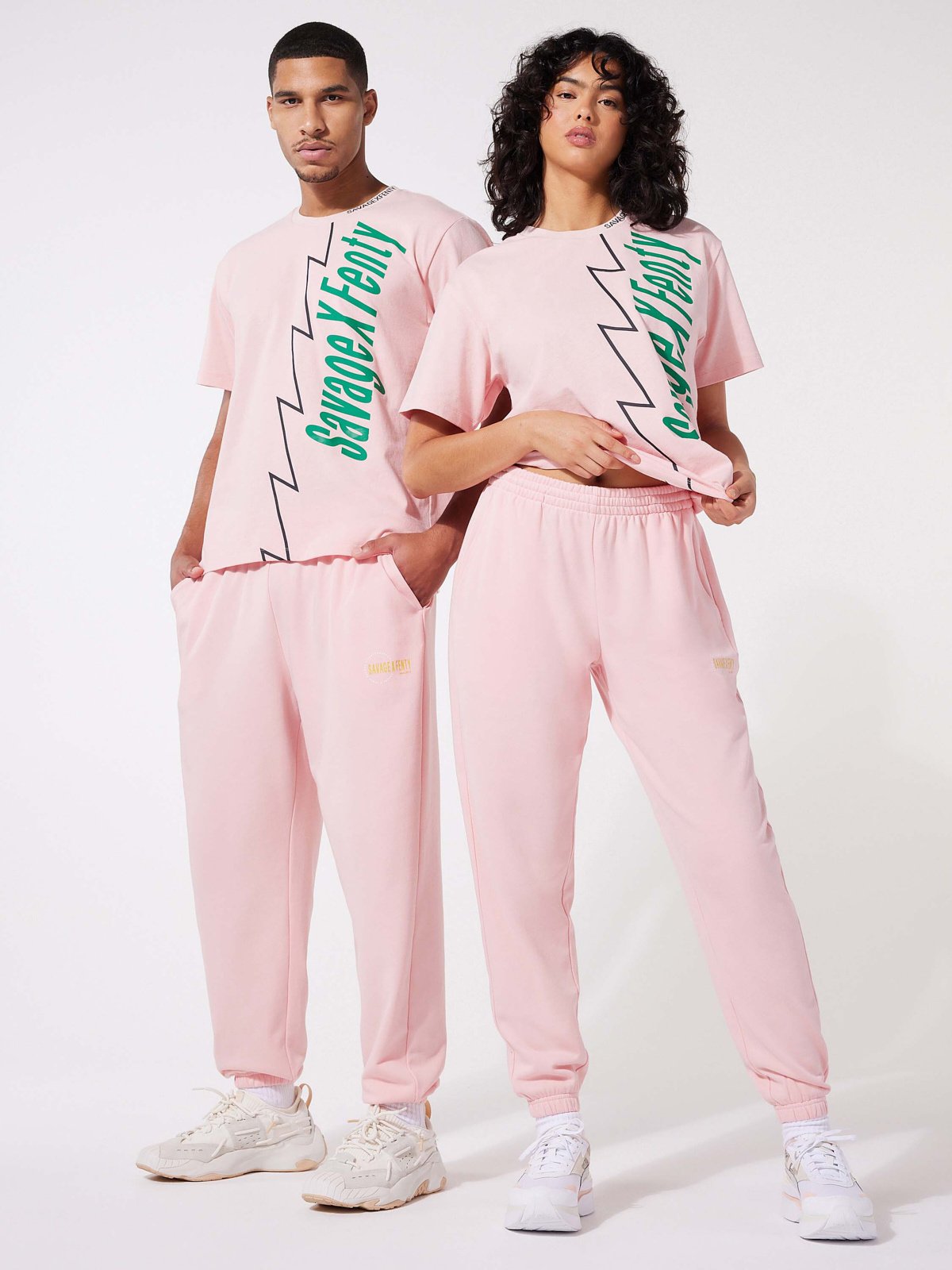 Xssential Terry Scope Logo Classic Sweatpant in Pink | SAVAGE X FENTY