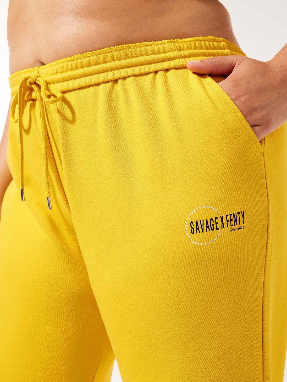 Essential Terry Scope Logo Classic Sweatpant in Yellow | SAVAGE X FENTY