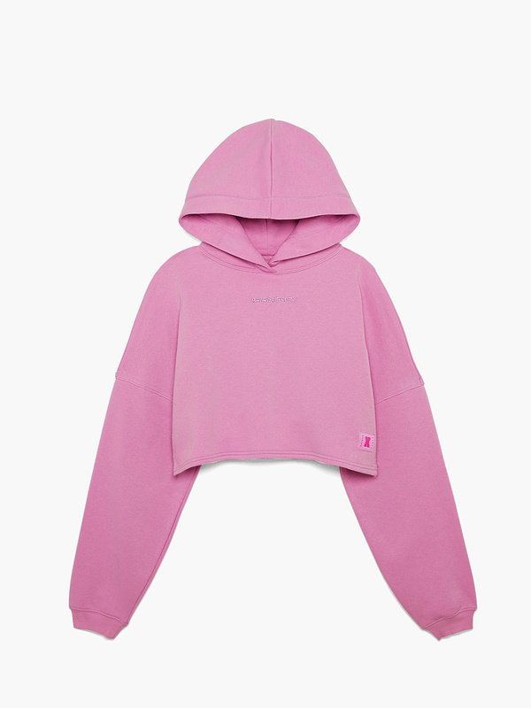 Clickbait pink best sale cropped hoodie