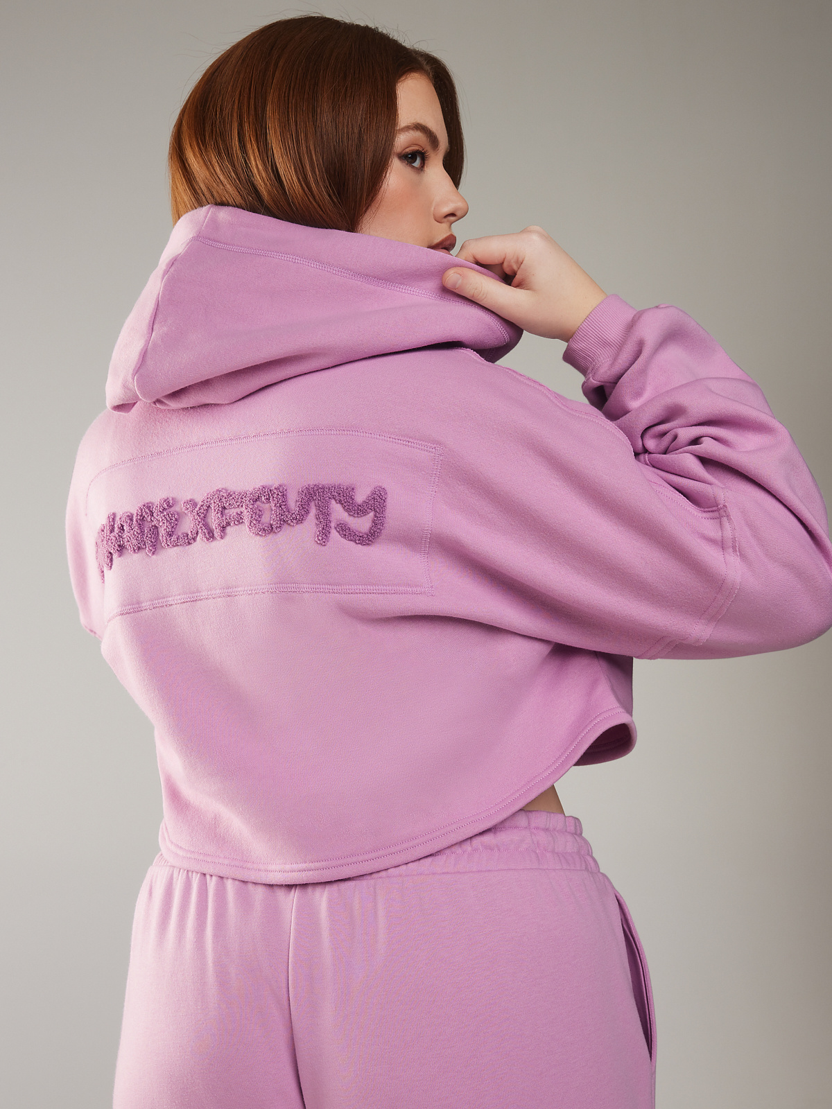 Xssential Cropped Hoodie with Logo in Pink | SAVAGE X FENTY