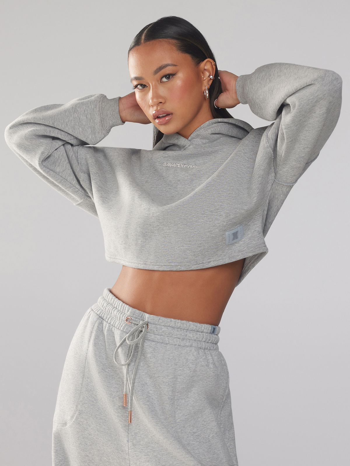 Xssential Cropped Hoodie with Logo