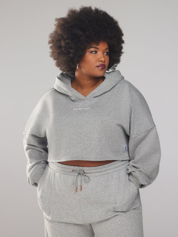 Essential Cropped Hoodie with Logo