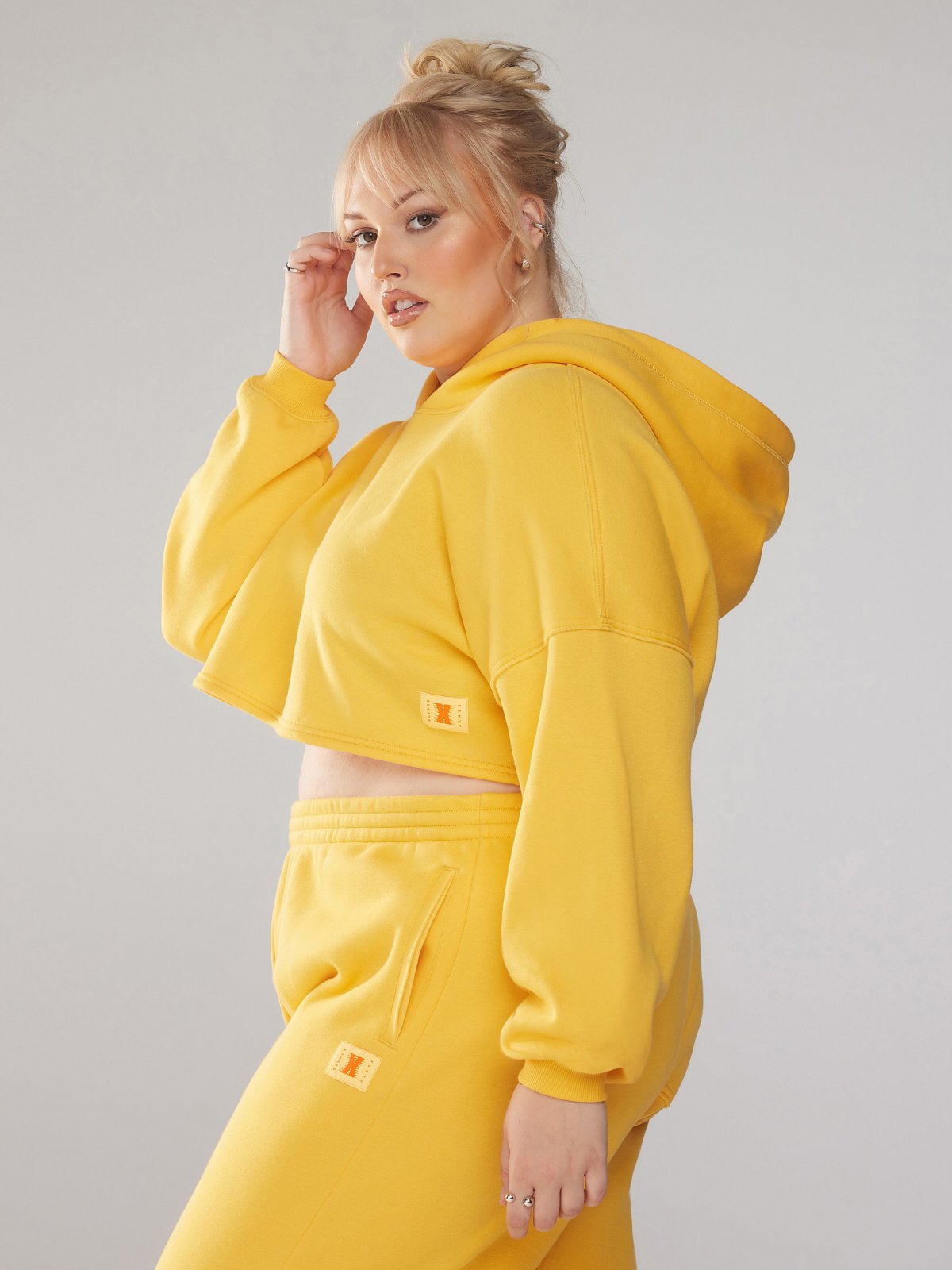 Xssential Cropped Hoodie in Yellow | SAVAGE X FENTY France