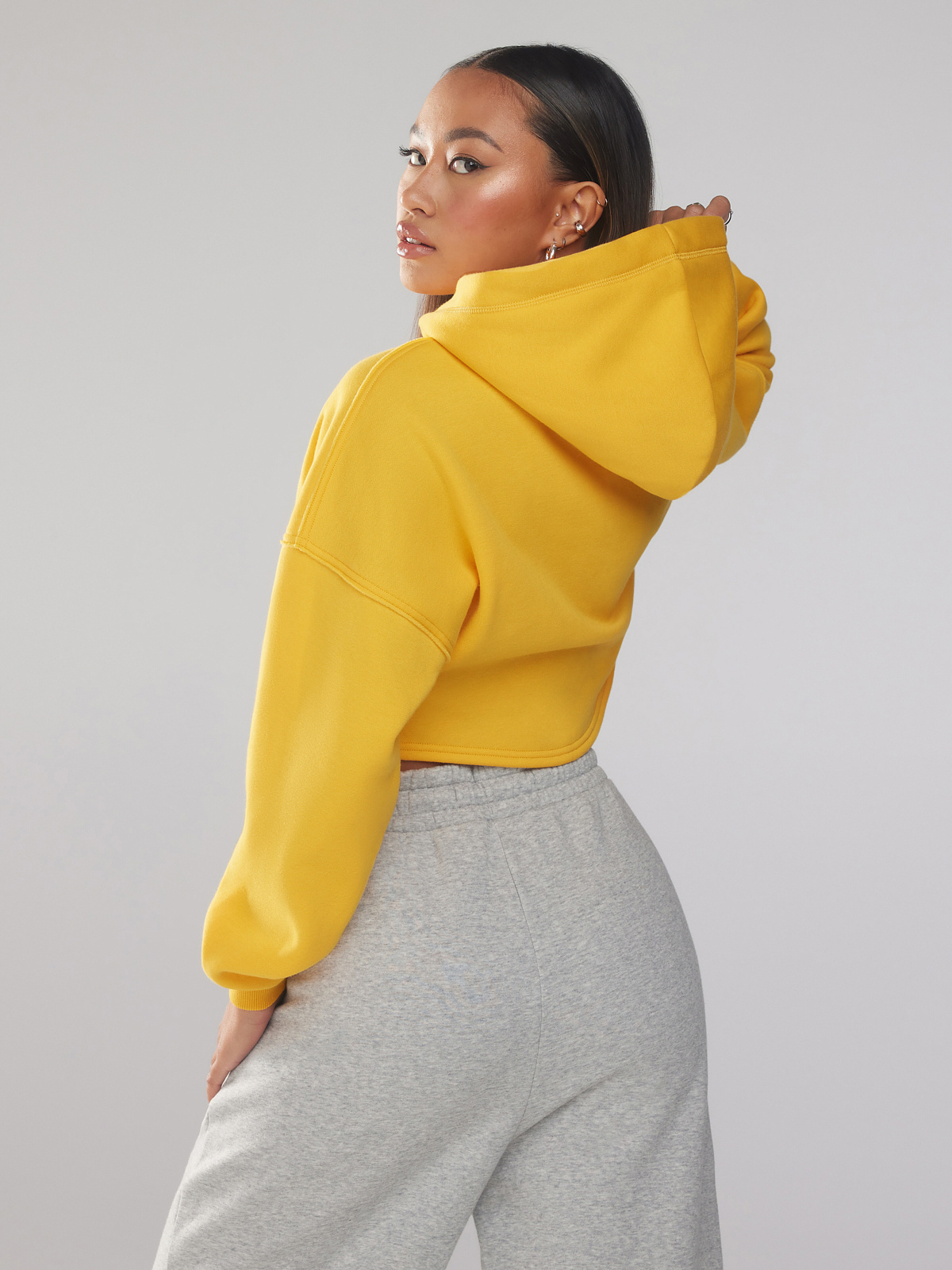 Xssential Cropped Hoodie in Yellow