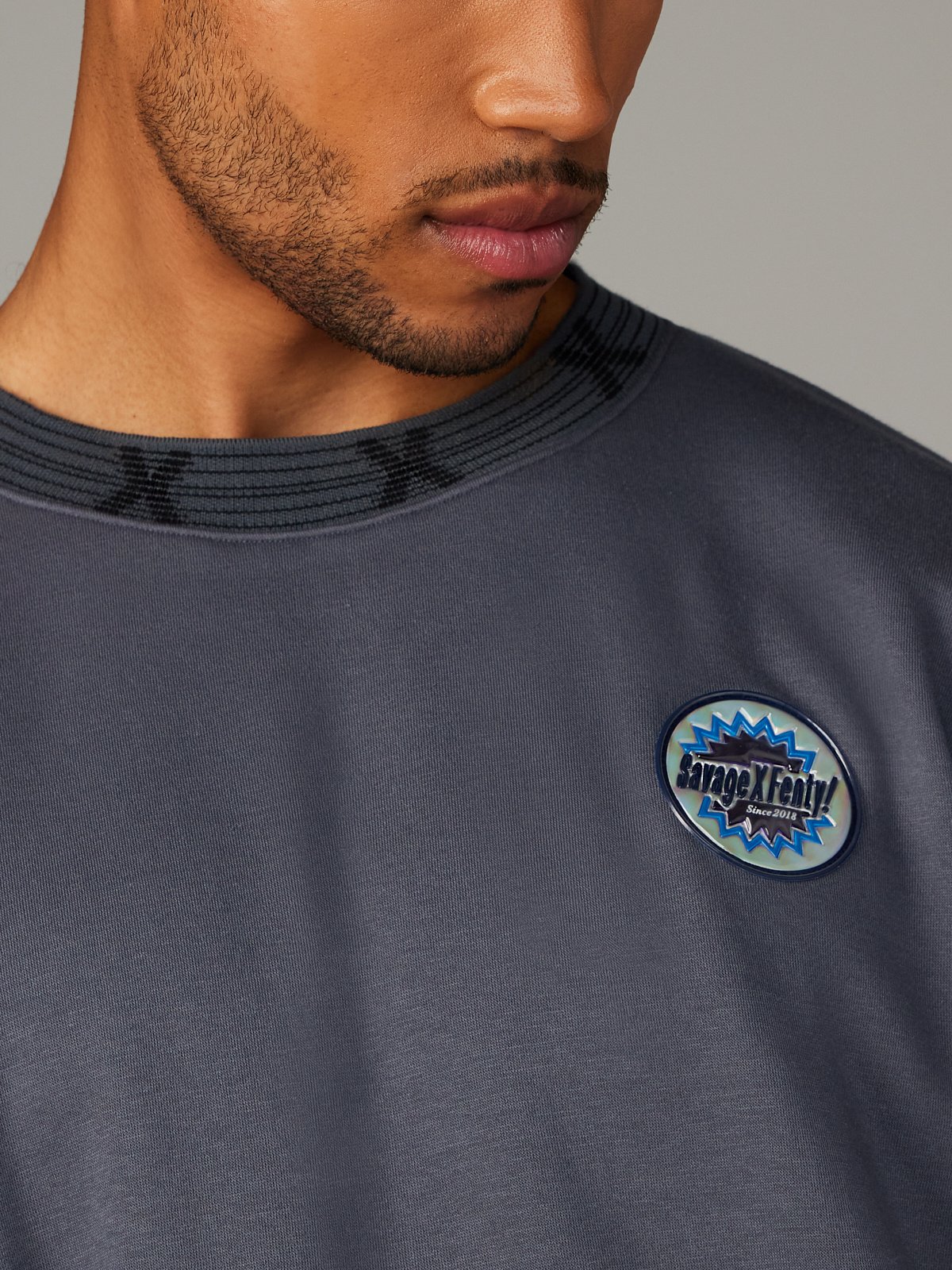 Essential Holographic Logo-Trim Sweatshirt