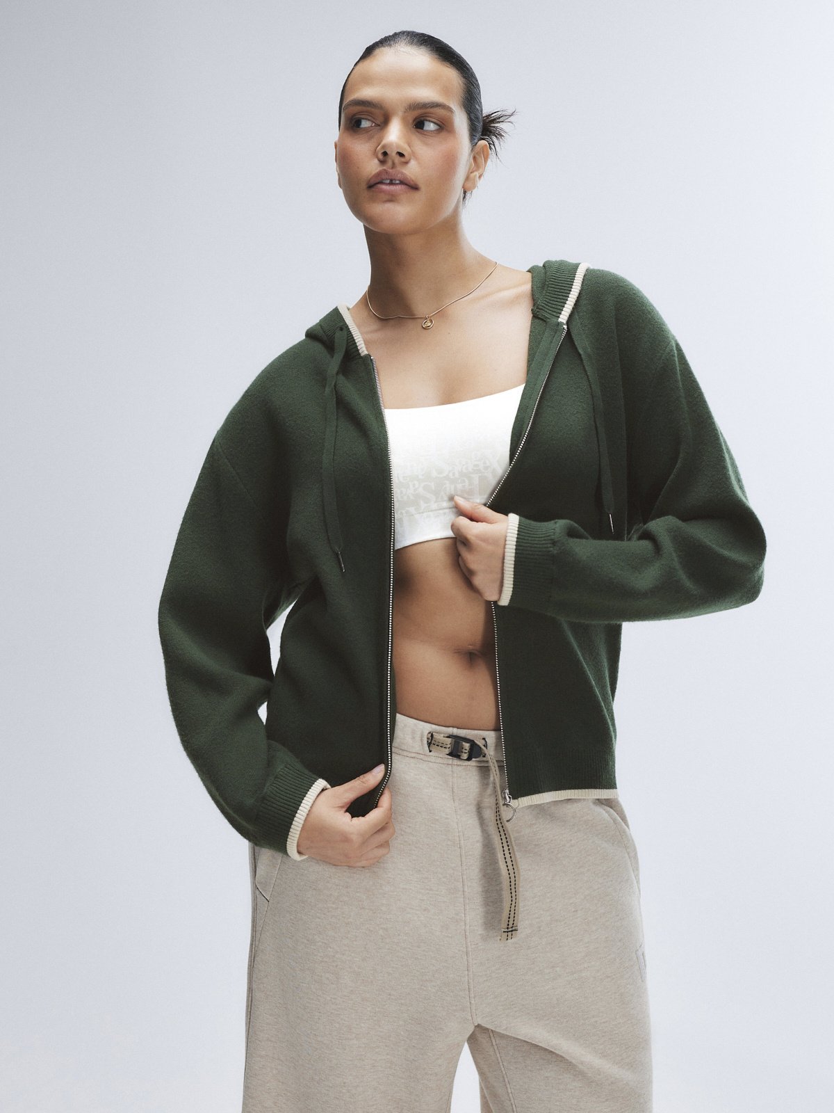 Lit Leisure Zip-Up Knit Hoodie