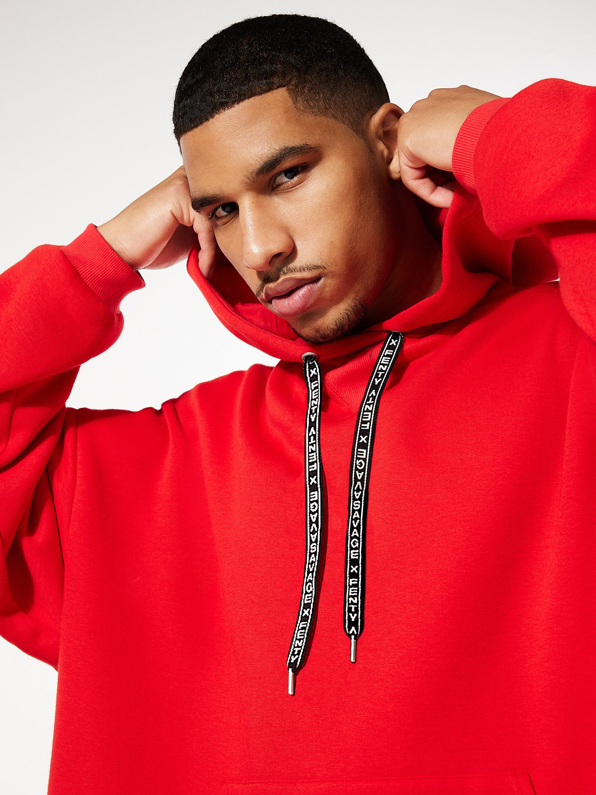 Xssential Scope Logo Oversized Hoodie in Red | SAVAGE X FENTY