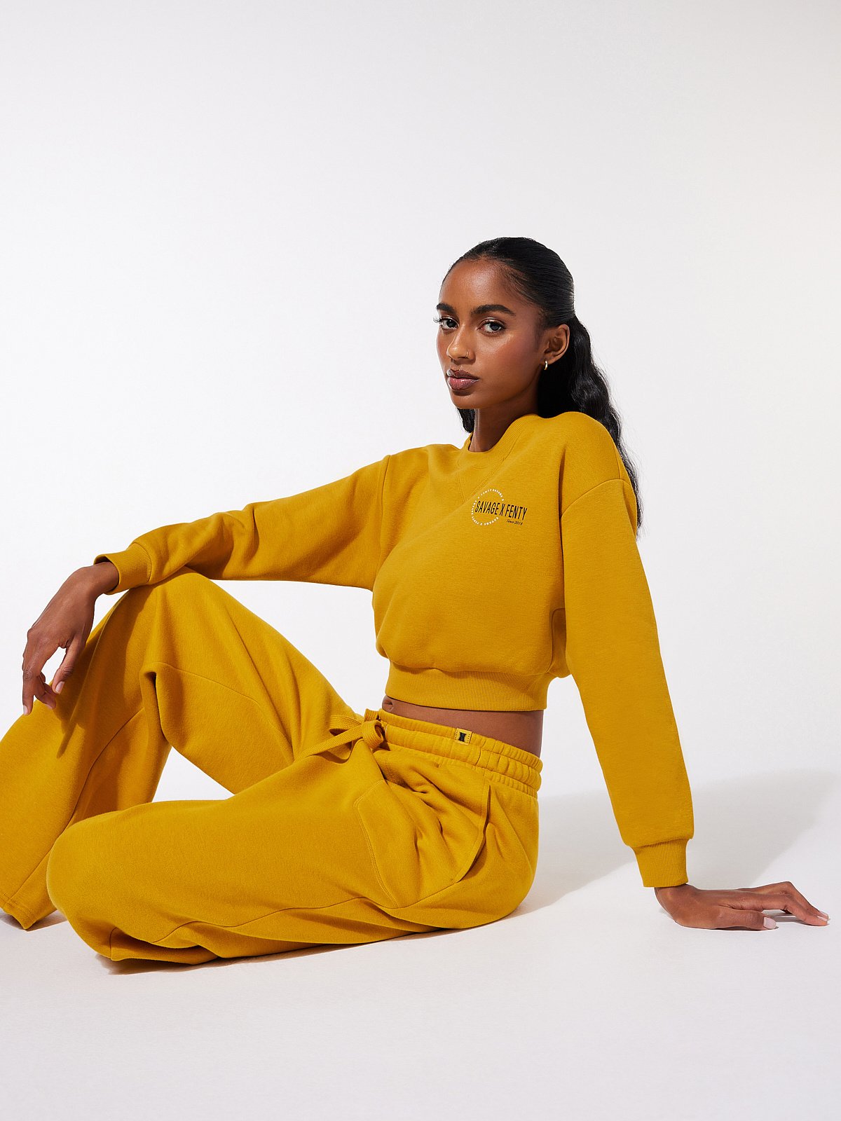 Xssential Cropped Hoodie in Yellow