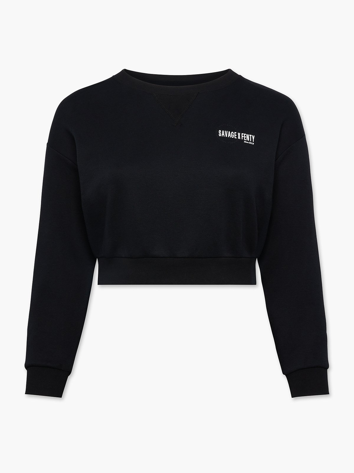 Xssential Scope Logo Cropped Sweatshirt in Black | SAVAGE X FENTY