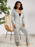 Forever Savage Hooded Onesie In Grey Savage X Fenty