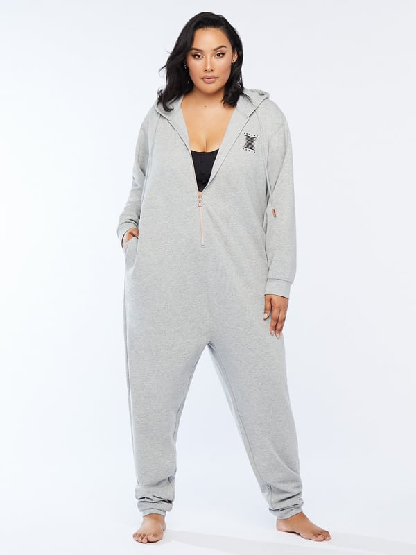 Forever Savage Hooded Onesie In Grey Savage X Fenty