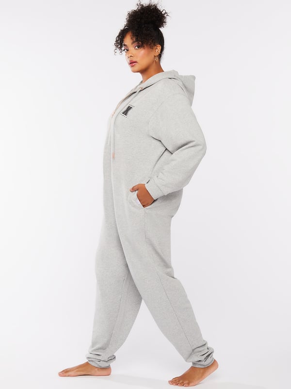 Forever Savage Breast Cancer Awareness Hooded Onesie In Grey Savage X Fenty