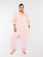 Forever Savage Breast Cancer Awareness Hooded Onesie In Pink Savage X Fenty