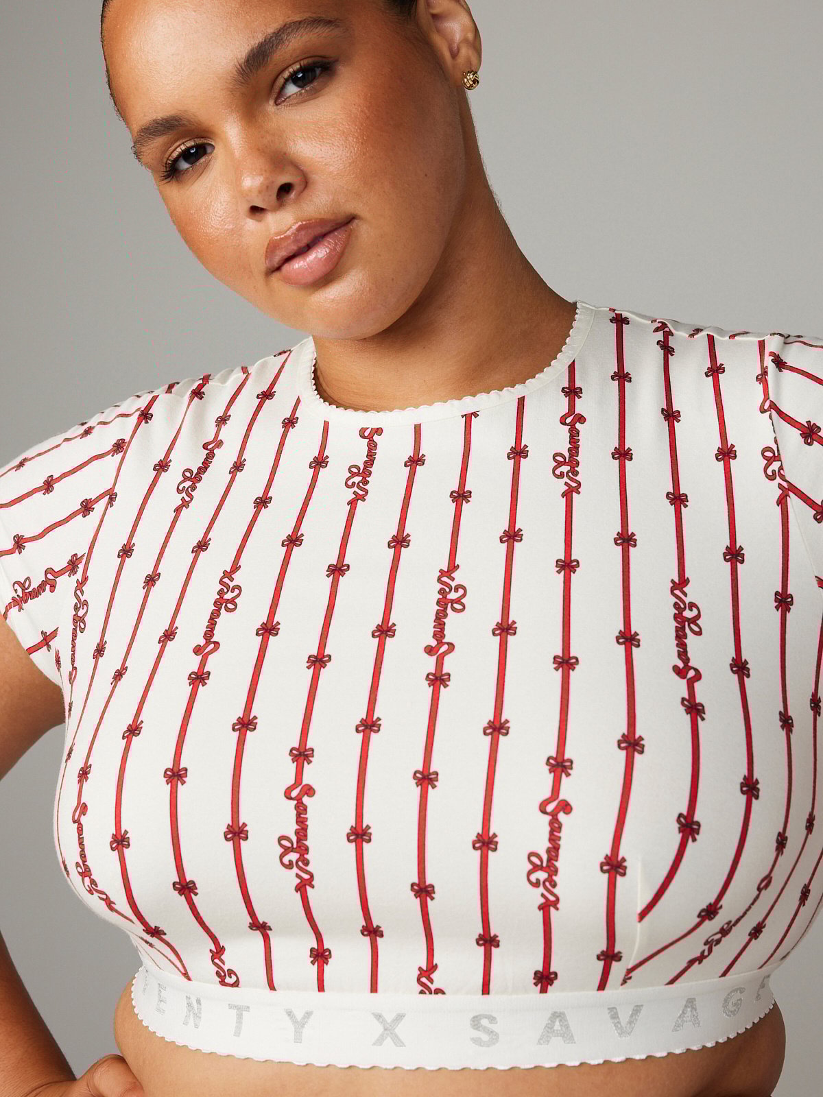 Savage X Cotton Crop Top in Multi & White | SAVAGE X FENTY