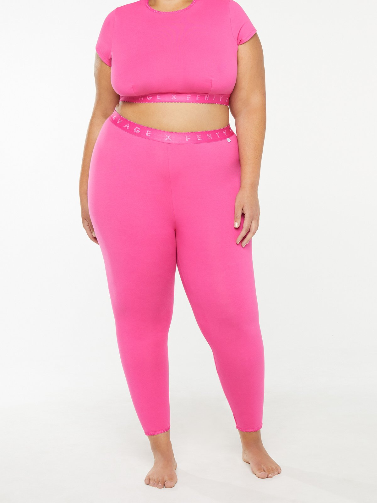 NWT Savage X Fenty CLF Cotton Jersey Leggings Hot Pink Loungewear Size  Medium