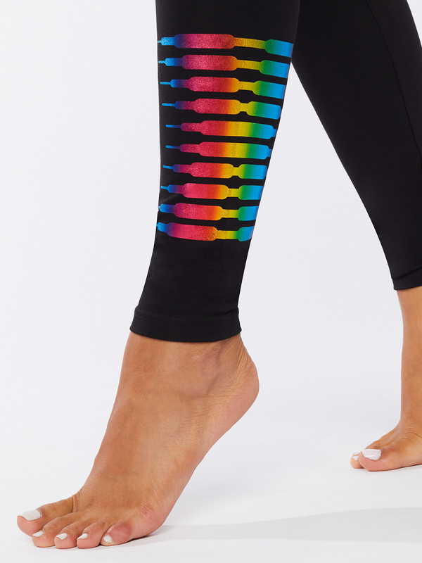 Forever Savage Legging With Rainbow Logo In Black Multi Savage X Fenty