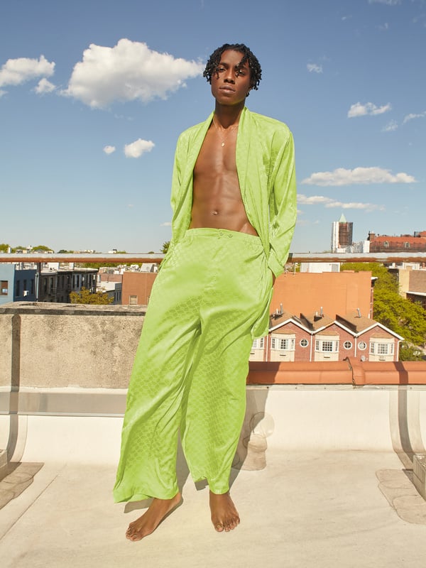 Savage X Satin Pants In Green Savage X Fenty